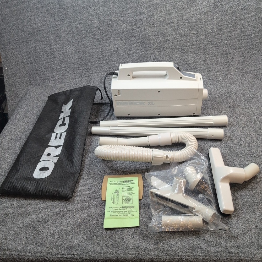 Oreck XL BB870-AW Super Buster B Compact Handheld Canister Vacuum White Bundle